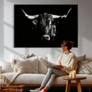 Black Bull Wall Art Canvas Print, Dark Longhorn Portrait by MyGreatCanvas | Canvas Wall Art Prints | Photo Prints & Wall Decor