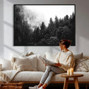 Black White Forest Wall Art Canvas Print, Misty Pine Tree by MyGreatCanvas | Canvas Wall Art Prints | Photo Prints & Wall Decor