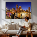 Boston Wall Art Canvas Print, Boston City Downtown Night by MyGreatCanvas | Canvas Wall Art Prints | Photo Prints & Wall Decor