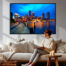 Boston Wall Art Canvas Print, Boston City Downtown Night by MyGreatCanvas | Canvas Wall Art Prints | Photo Prints & Wall Decor