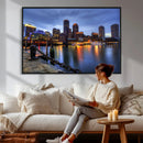 Boston Wall Art Canvas Print, Boston City Downtown Night by MyGreatCanvas | Canvas Wall Art Prints | Photo Prints & Wall Decor