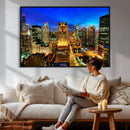 Chicago Wall Art Canvas Print - Chicago City Downtown Night by MyGreatCanvas | Canvas Wall Art Prints | Photo Prints & Wall Decor