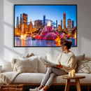 Chicago Wall Art Canvas Print, Chicago City Downtown Night by MyGreatCanvas | Canvas Wall Art Prints | Photo Prints & Wall Decor