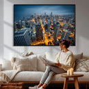 Chicago Wall Art Canvas Print - Chicago City Downtown Night by MyGreatCanvas | Canvas Wall Art Prints | Photo Prints & Wall Decor