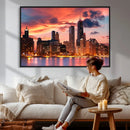 Chicago Wall Art Canvas Print - Chicago City Downtown Night by MyGreatCanvas | Canvas Wall Art Prints | Photo Prints & Wall Decor