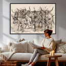 Abstract Cow Longhorn Wall Art Canvas Print for Cabin Decor by MyGreatCanvas | Canvas Wall Art Prints | Photo Prints & Wall Decor