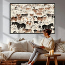 Wild Horses Wall Art Canvas Print - Abstract Farm Longhorn by MyGreatCanvas | Canvas Wall Art Prints | Photo Prints & Wall Decor