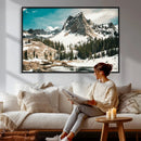 Snowy Mountain Wall Art Canvas Print, Alpine Pine Forest by MyGreatCanvas | Canvas Wall Art Prints | Photo Prints & Wall Decor