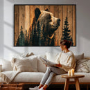 Rustic Bear Wall Art Canvas Print – Woodland Wildlife by MyGreatCanvas | Canvas Wall Art Prints | Photo Prints & Wall Decor