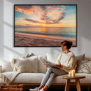 Sunset Beach Wall Art Canvas Print – Soft Coastal by MyGreatCanvas | Canvas Wall Art Prints | Photo Prints & Wall Decor