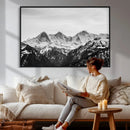 Black and White Mountain Wall Art Canvas Print, Snowy Alpine by MyGreatCanvas | Canvas Wall Art Prints | Photo Prints & Wall Decor