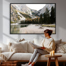 Lake Braies Alpine Landscape Wall Art Canvas Print, by MyGreatCanvas | Canvas Wall Art Prints | Photo Prints & Wall Decor
