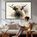 Abstract Highland Cow Wall Art Canvas Print, Rustic Farm by MyGreatCanvas | Canvas Wall Art Prints | Photo Prints & Wall Decor