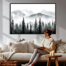 Misty Pine Forest Mountain Landscape Wall Art Canvas Print by MyGreatCanvas | Canvas Wall Art Prints | Photo Prints & Wall Decor