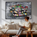 Graffiti Cube Abstract Street Art Wall Art Canvas Print by MyGreatCanvas | Canvas Wall Art Prints | Photo Prints & Wall Decor