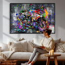 Graffiti Motorcycle Wall Art Canvas Print, Urban Street Art by MyGreatCanvas | Canvas Wall Art Prints | Photo Prints & Wall Decor