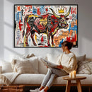 Texas Bull Wall Art Canvas Print, Abstract Graffiti Bull by MyGreatCanvas | Canvas Wall Art Prints | Photo Prints & Wall Decor