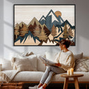 Wood Style Mountain Wall Art Canvas Print, Layered Wood by MyGreatCanvas | Canvas Wall Art Prints | Photo Prints & Wall Decor