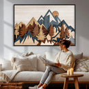 Layered Wooden Mountain Wall Art Canvas Print, Modern Rustic by MyGreatCanvas | Canvas Wall Art Prints | Photo Prints & Wall Decor