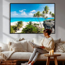 Tropical Beach Wall Art Canvas Print, Palm Tree Ocean by MyGreatCanvas | Canvas Wall Art Prints | Photo Prints & Wall Decor