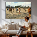Texas Longhorn Wall Art Canvas Print, Western Ranch Cattle by MyGreatCanvas | Canvas Wall Art Prints | Photo Prints & Wall Decor