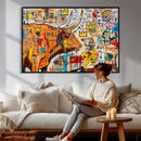 Basquiat Style Bull Graffiti Wall Art Canvas Print, Street by MyGreatCanvas | Canvas Wall Art Prints | Photo Prints & Wall Decor