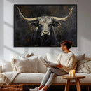 Rustic Longhorn Bull Wall Art Canvas Print – Vintage Western by MyGreatCanvas | Canvas Wall Art Prints | Photo Prints & Wall Decor