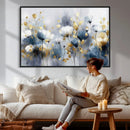 Large Abstract Flowers Wall Art Canvas Print – Gold and Blue by MyGreatCanvas | Canvas Wall Art Prints | Photo Prints & Wall Decor