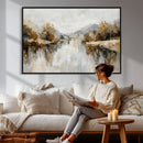 Neutral Abstract Lake Landscape Wall Art Canvas Print by MyGreatCanvas | Canvas Wall Art Prints | Photo Prints & Wall Decor
