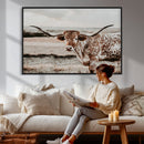 Texas Longhorn Bull Rustic Wall Art Canvas Print by MyGreatCanvas | Canvas Wall Art Prints | Photo Prints & Wall Decor