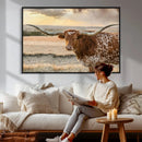 Texas Longhorn Wall Art Canvas Print, Western Ranch Bull by MyGreatCanvas | Canvas Wall Art Prints | Photo Prints & Wall Decor