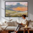 Mountain Sunset Wall Art Canvas Print Vintage Landscape by MyGreatCanvas | Canvas Wall Art Prints | Photo Prints & Wall Decor