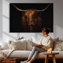 Highland Cow Wall Art Canvas Print – Moody Dark Rustic by MyGreatCanvas | Canvas Wall Art Prints | Photo Prints & Wall Decor