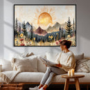 Boho Mountain Landscape Large Wall Art, Horizontal Gold by MyGreatCanvas | Canvas Wall Art Prints | Photo Prints & Wall Decor