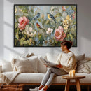 Vintage Birds and Flowers Wall Art Canvas Print, Botanical by MyGreatCanvas | Canvas Wall Art Prints | Photo Prints & Wall Decor