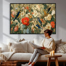 Vintage Birds and Flowers Wall Art Canvas Print, Botanical by MyGreatCanvas | Canvas Wall Art Prints | Photo Prints & Wall Decor