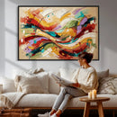 Geometric Abstract Wall Art Canvas Print, Orange Blue by MyGreatCanvas | Canvas Wall Art Prints | Photo Prints & Wall Decor