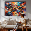 Geometric Abstract Wall Art Canvas Print, Orange Blue by MyGreatCanvas | Canvas Wall Art Prints | Photo Prints & Wall Decor