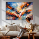Lyrical Abstraction Wall Art Canvas Print, Orange Blue by MyGreatCanvas | Canvas Wall Art Prints | Photo Prints & Wall Decor