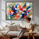Geometric Abstract Wall Art Canvas Print, Orange Blue by MyGreatCanvas | Canvas Wall Art Prints | Photo Prints & Wall Decor