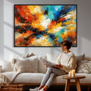 Lyrical Abstract Wall Art Canvas Print, Orange Blue Abstract by MyGreatCanvas | Canvas Wall Art Prints | Photo Prints & Wall Decor