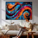 Geometric Abstract Wall Art Canvas Print, Orange Blue by MyGreatCanvas | Canvas Wall Art Prints | Photo Prints & Wall Decor