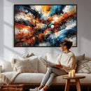 Geometric Abstract Wall Art Canvas Print, Orange Blue by MyGreatCanvas | Canvas Wall Art Prints | Photo Prints & Wall Decor