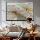 White Gold Floral Canvas Wall Art — Textured Flower Print | by MyGreatCanvas | Canvas Wall Art Prints | Photo Prints & Wall Decor