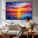 Colorful Knife Ocean Sunset Canvas — Orange Pink Teal by MyGreatCanvas | Canvas Wall Art Prints | Photo Prints & Wall Decor