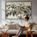 Cowboy Cattle Drive Canvas Wall Art, Western Longhorn Herd by MyGreatCanvas | Canvas Wall Art Prints | Photo Prints & Wall Decor