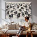 Texas Longhorn Drawing Canvas Wall Art, Western Cattle by MyGreatCanvas | Canvas Wall Art Prints | Photo Prints & Wall Decor