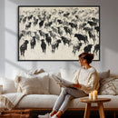 Longhorn Cattle Canvas Wall Art, Black White Stampede Ink by MyGreatCanvas | Canvas Wall Art Prints | Photo Prints & Wall Decor
