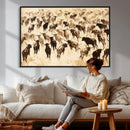 Texas Longhorn Sepia Canvas Wall Art, Western Cattle by MyGreatCanvas | Canvas Wall Art Prints | Photo Prints & Wall Decor