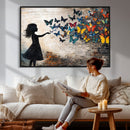 Banksy Butterfly Girl Wall Art Canvas Print, Framed Street by MyGreatCanvas | Canvas Wall Art Prints | Photo Prints & Wall Decor